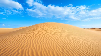 Naklejka premium Beautiful desert landscape with vast sand dunes and bright blue sky