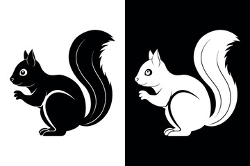 Squirrel Logo Silhouette Vector Ideal for Nature & Wildlife Themes.