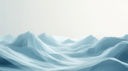 Obraz premium Minimalist high 3D terrain with smooth hills and geometric mountain peaks, forming a visually appealing background pattern