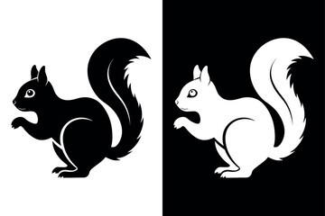 Squirrel Logo Silhouette Vector Ideal for Nature & Wildlife Themes.