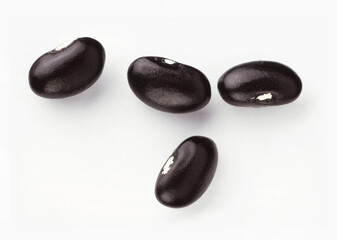 Black grains seeds isolated on white background.