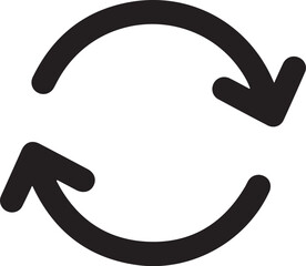 Minimalist Vector Refresh Icon  Circular Arrow, Black and White, Simple Restart Symbol
