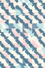 Illustration of a classic houndstooth pattern reimagined in fresh, pastel hues, blending tradition with modernity. The high contrast design remains structured and sophisticated while incorporating a