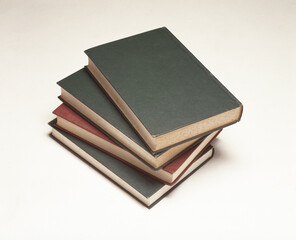 stack of books isolated on white background.