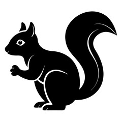 Squirrel Silhouette Vector Icon High-Quality Design on White Background.