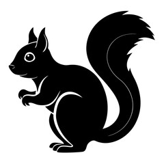 Squirrel Silhouette Vector Icon High-Quality Design on White Background.