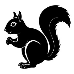 Squirrel Silhouette Vector Icon High-Quality Design on White Background.