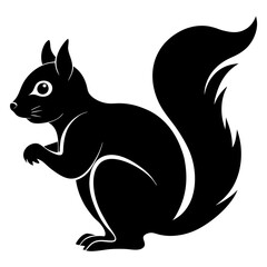 Squirrel Silhouette Vector Icon High-Quality Design on White Background.
