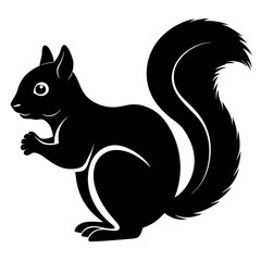 Squirrel Silhouette Vector Icon High-Quality Design on White Background.