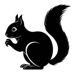 Squirrel Silhouette Vector Icon High-Quality Design on White Background.