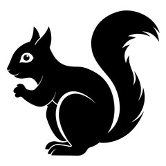 Squirrel Silhouette Vector Icon High-Quality Design on White Background.