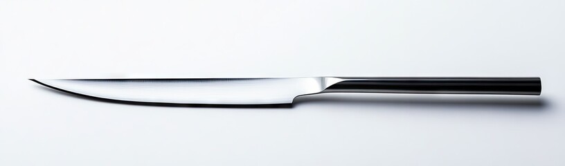 Stainless Steel Knife on White Background