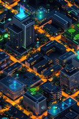 A detailed urban energy dashboard managing energy usage across multiple apartments, showcasing live data and optimization