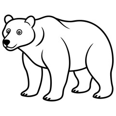 Bear line art vector