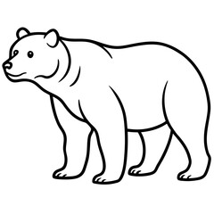 Bear line art vector