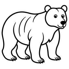 Bear line art vector