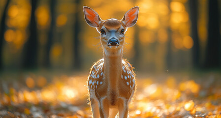 Deer in the autumn forest.
