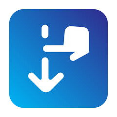 swipe down Solid gradient icon