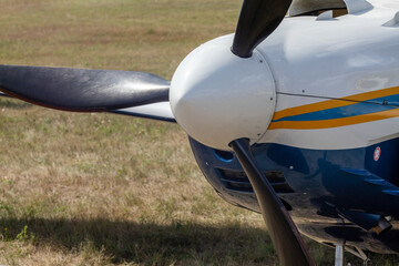 Close-Up of Propeller on Light Motor Plane