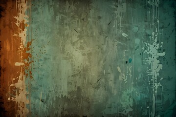 Obraz premium Distressed Grunge Abstract Texture with Teal and Orange Hues