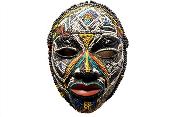 Naklejka premium Colorful Beaded African Mask Tribal Art