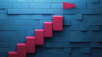 climbing steps to success business growth chart