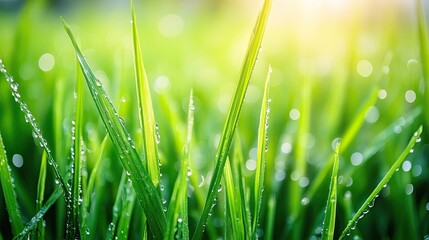 Obraz premium A green rice paddy field, demonstrating sustainable wetland farming practices.