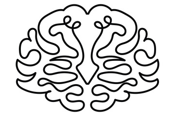 
Human brain Continuous one line art drawing of scissors vector illustration design