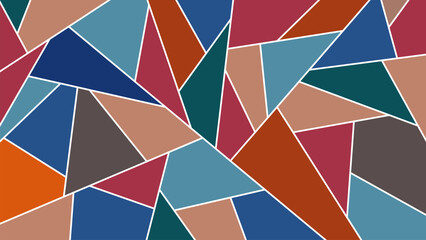 Elegant mosaic wallpaper design in colorful triangle shapes