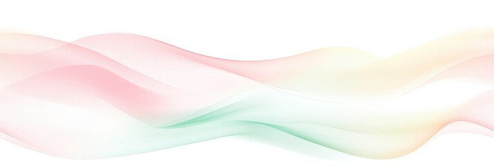 Obraz premium Abstract pastel wave pattern with soft pink, green, and yellow curves