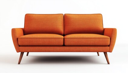 Orange Mid-Century Modern Sofa