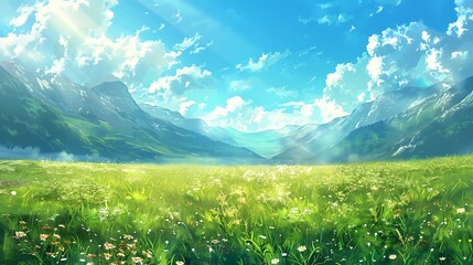 Obraz premium Beautiful Blue Skies with Nature, Bright Moon ,Cloud ,Beach scenery, Tree, night -Anime concept Background