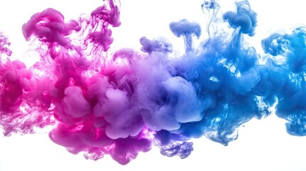 Fototapeta premium A top-down view of ink drops blending together in clear water, creating stunning color effects.