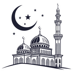 silhouette of mosque