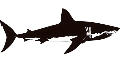 Obraz premium A fearsome shark with a wide mouth displaying its teeth underwater