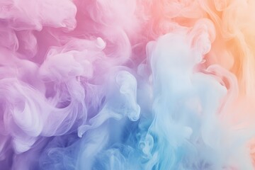 Swirling Soft Smoke Gradient with Pink Blue and Orange Tones