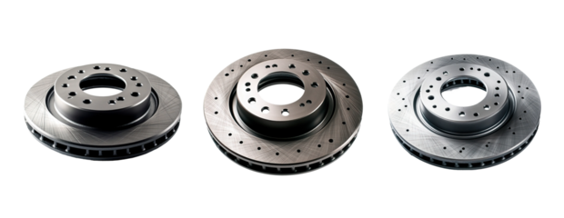 Car Brake Disc on White Background for Automotive Repair set