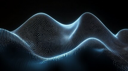 An abstract representation of data waves formed by light particles