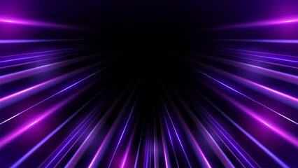 Dynamic motion light trails with motion blur effect on dark background. Modern abstract high-speed movement. Futuristic, technology pattern for banner or poster design.