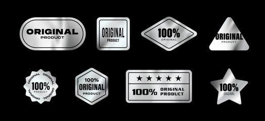 Holographic silver sticker for 100% original product. Set of holographic stickers for original products. Product quality guarantee hologram diferent shape sticker. 