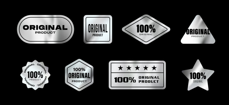Holographic silver sticker for 100% original product. Set of holographic stickers for original products. Product quality guarantee hologram diferent shape sticker. 
