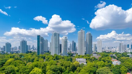 Obraz premium Bangkok City Skyline Panorama View