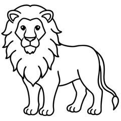 Bold Lion Face Line Art