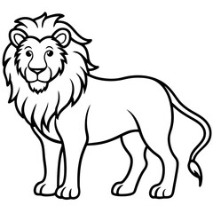 Bold Lion Face Line Art