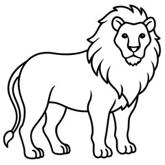Bold Lion Face Line Art