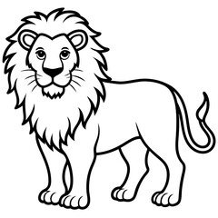 Bold Lion Face Line Art