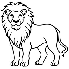 Bold Lion Face Line Art