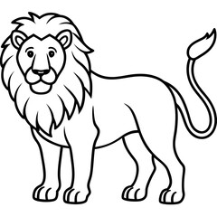 Bold Lion Face Line Art