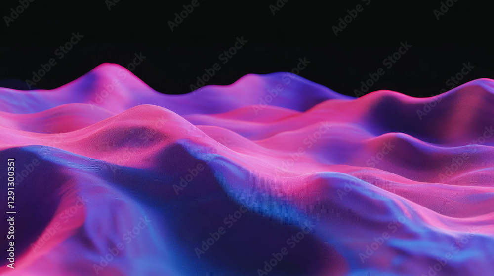 Poster Abstract fractal landscape with vibrant texture in a surreal representation