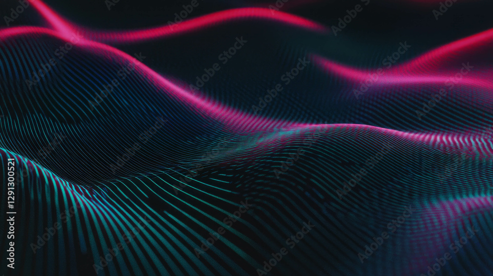 Aufkleber Futuristic geometric pattern with dynamic waves and depth for digital design projects